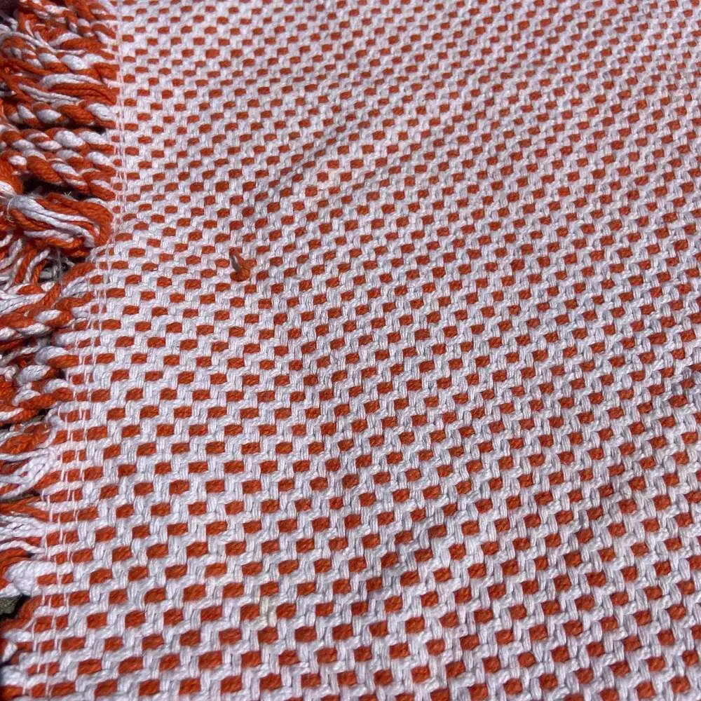 Vintage Orange & White Woven Placemats 2pc
